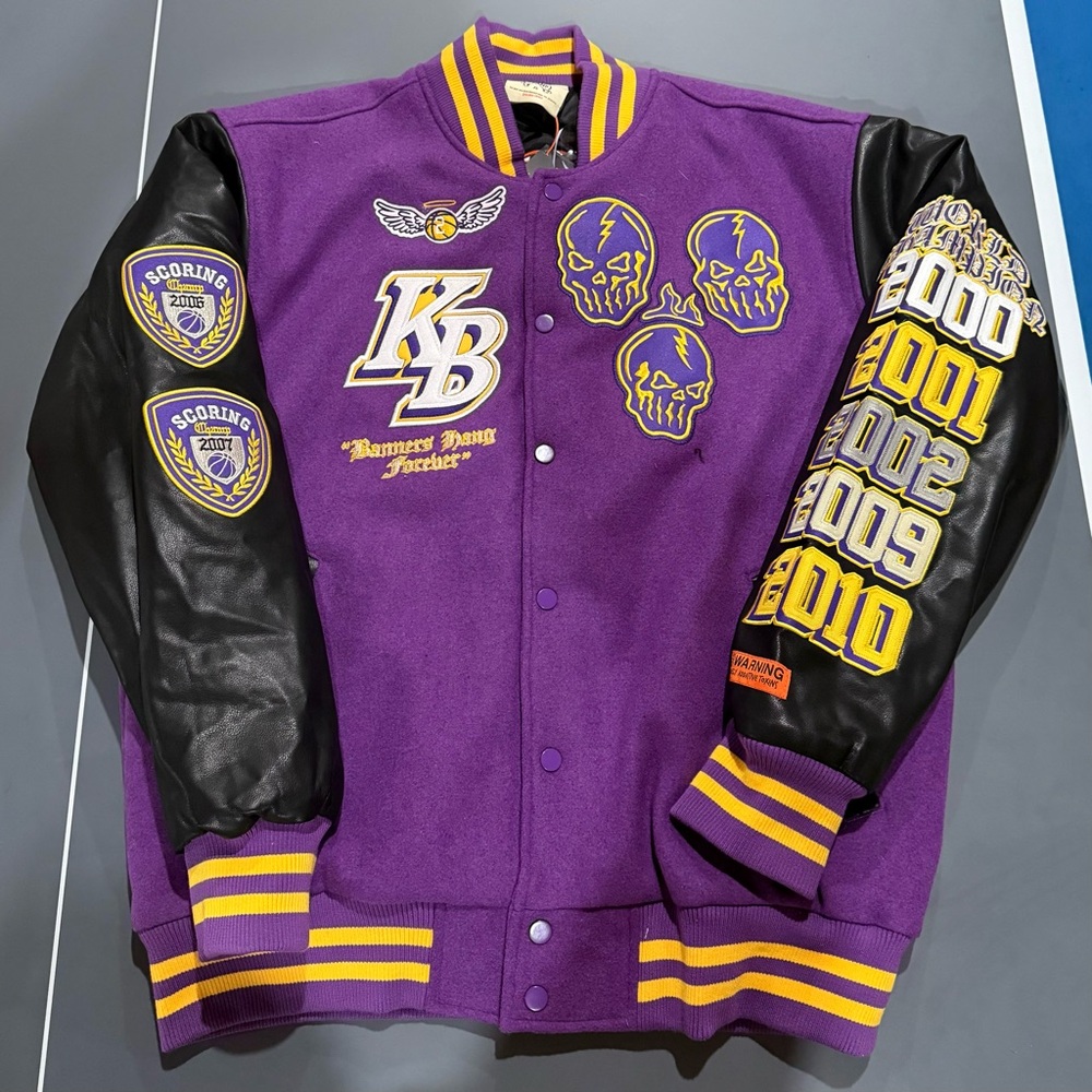 Brand X Purple and Black Kobe Bryant Lakers Varsity Jacket size men’s xl